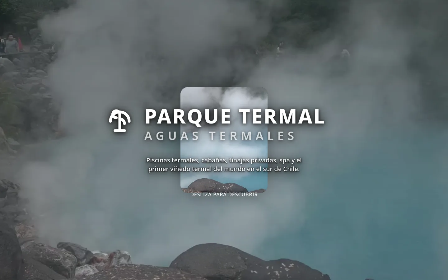 Vista previa del proyecto 3: sitio multisección de un parque termal en tonos teal